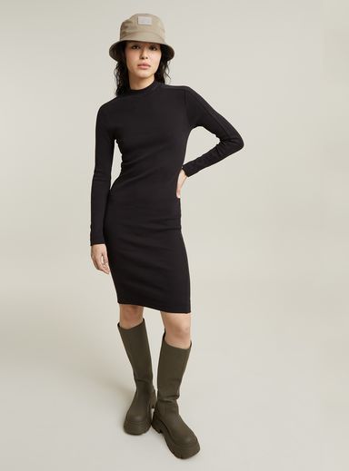 Ergonomic Slim Rib Dress